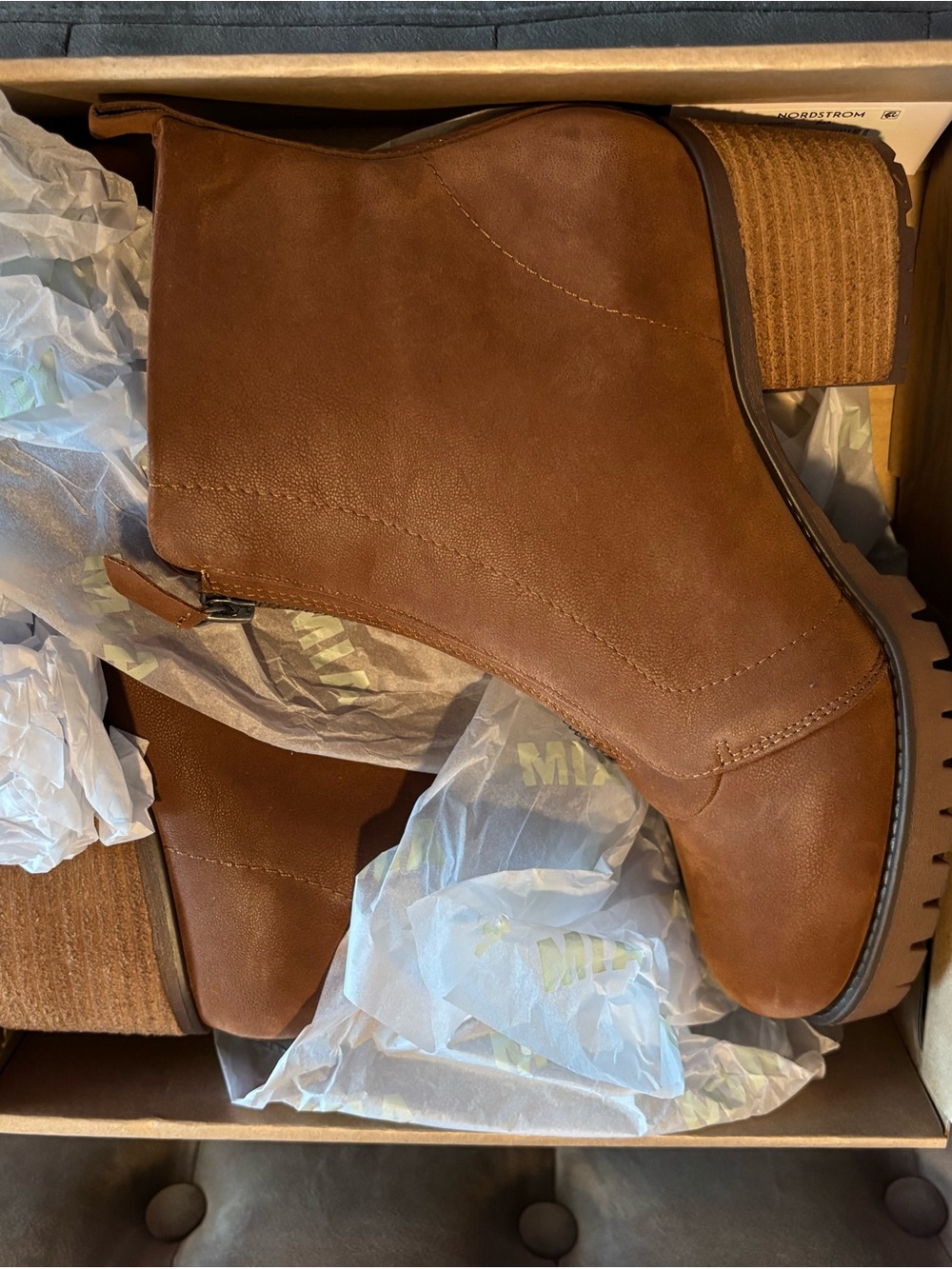 Women's Brown Block Heel Ankle Boots